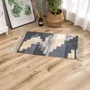 Carpets Retro Bohemian Hand Woven Cotton Linen Carpet Morocco Printed Area Rugs Tufted Tassels with Anti Skid Pad Throw Rug Bath Doormat W0413