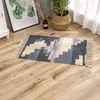 Mattor Retro Bohemian Hand Woven Cotton Linen Carpet Marocko Printed Area Rugs Tufted Tassels With Anti Skid Pad Throw Rug Bath Doormat W0413