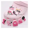 Аксессуары для обуви ER 9 стили Croc Charms Pink Clog Charm PVC Резиновая обувь пряжка от личности