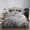 Bedding sets 100 Egyptian Cotton US size Queen King 4Pcs Birds and Flowers Leaf Gray Shabby Duvet Cover Bed sheet Pillow shams 230413