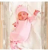Sovsäckar knuten baby klänning bomull född baby swaddle filt baby sovsäck barn baby flicka pojke sovande klänningar 231114