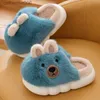 Pantoufles d'hiver en coton pour enfants, pantoufles de dessin animé petit ours, pantoufles chaudes d'intérieur en peluche antidérapantes pour filles et garçons, chaussures de maison L231114