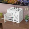 Storage Boxes Bins 2 Function Wireless Wifi Router Box Panel Shelf Wall Hanging On Desk Top Plug Board Bracket Cable Organizer 230413