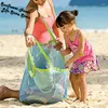 Aufbewahrungsbeutel Kinder Sandweg Protable Netztasche Kinderspielzeug Schwimmen Großer Strand Eco Frauen Kosmetik Make-up