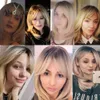 Perucas sintéticas Alan Blonde Long for Women Hair Wig com Fringe ombre Color Raízes escuras resistentes ao calor 230413