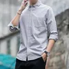 Chemises décontractées pour hommes à manches longues en coton Slim Fit Business Man Social et Blouses