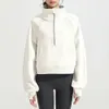 Yoga Kıyafetleri Lulus Kadın Fitness Hoodies Runing Ceket Lady Sport Yarım fermuarlı sweatshirt Kalın gevşek kısa tarz