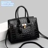 wholesale ladies shoulder bags 8 colors elegant atmosphere thickened embossed leather handbag large crocodile fashion tote bag gold buckle trend handbags 7172#