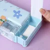 Cartoon Stationery Box With Pencil Sharpener Plastic Case School Storage Kid Cute Pen Student Gifts