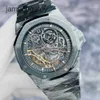 AP Swiss Luxury Watch Royal Oak Series 15416ce Black Ceramic Material Double Pendulum 41mm Hollow Dial Transparent Automatic Machine 21 Years Old Complete Set of Pro