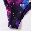 Damenbadebekleidung MJKBH Bikini-Badeanzug 2023 Sommer Europäischer und amerikanischer Sexy Star Print Split