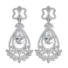 Stud Earrings Fashion Temperament Pear Shaped Water Drop Fringed Zircon For Women/girls Wedding Party Bridal Jewelry