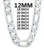 Pendants Classic Brands 12MM Chain 925 Sterling Silver Necklace For Men 18-30 Inches Charm High Quality Fashion Party Jewelry