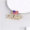 Other Arts And Crafts Trump Brooch America Flag Diamond Pin Commemorative Badge Drop Delivery Home Garden Dhlk6