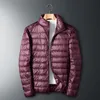 Herbst Winter Parkas Neue Ultra Licht Weiße Ente Unten Jacke Männer Wasserdicht Casual Outdoor Tragbare Leichte Männliche Gepolsterte Mäntel