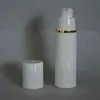 100PCS/lot 15ml 30ml 50ml PP airless bottle white clear color airless pump for lotion BB cream vacuum bottle White + Gold