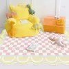 Carpets Checkerboard carpet cute plaid irregular IG girly rugs large area bedroom carpet fluffy soft polyester floor mat decoration home W0413