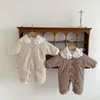 Conjuntos de roupas 2023 inverno pelúcia engrossar bebê macacão criança meninas meninos macacão de uma peça bodysuits acolchoado engrossado rastejando terno