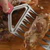 Dinnerware Sets Stainless Steel Metal Wooden Handle Sharp Pinic Forks Shredding Handling & Carving Brisket Campfire