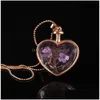 Pendentif Colliers Coeur Forme Murano Verre Aromathérapie Bijoux Par Flacon Bouteille Fleurs Sèches Pendentifs Collier Drop Delivery Dhgarden Dhhot