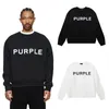 Hoodies masculinos roxo marca mens crewneck moletom mulheres homens preto branco carta impressão hoodie high street streetwear