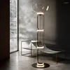 Lampy podłogowe Nordic Designer Glass Cylinder Lampa LED Dekor w salonie Wystrój światła stojące sypialnia oprócz jasnego baru domowego oświetlenia wewnętrzne