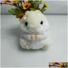 Keychains Lanyards Lovely Keychain Cute Hamster Key Chain Baubles Pendant Plush Toys Decoration Animal Dolls Keyring Handb Dhgarden Dh4Nv