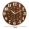 Wall Clocks 1 PCS 12 Inch Silent Non-Ticking Battery Operated Clock Wood Color Fibreboard Lighted Decoration For Bedroom