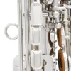 Soprano Saxofon Straight BB Carved White Shell Brass Body Professional Performance Sax Set