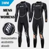 Wetsuits Drysuits 3mm Neopren Erkekler Tam Vücut Wetsuit Siyah Soğuk Kanıt Uzun Kollu Dalış Takımı Surf Yüzme Kayık Tüplü S 4XL 230413