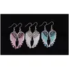 Dangle Chandelier New Fashion Angel Wing Earrings For Women Crystal Red Blue White Color Bling Jewelry Gift Drop Delivery Dhgarden Dh3Zw