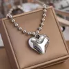 Chokers 2023 Hip Hop INS Party Big Love Heart Pendant Necklaces for Women Aesthetic Beads Chains Short Choker Girls Jewelry 231114