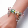 Charm Bracelets VIOVIA Design Stainless Steel Bangles Cute Colorful Moon Star Pendant Charms Beaded Bracelet Jewelry Making Valentines Gift