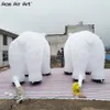 5m Long White Inflatable Polar Bear Animal Model Replica for Advertising Outdoor Events Decoration