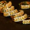 Cluster ringen unice luxe gele diamanten ring echt 18k vaste gouden sieraden au750 1.4 s rij voor vrouwen jubileumgeschenk