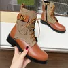 Designer feminino marrom plataforma tornozelo botas de couro preto botas de inverno das mulheres bota arredondada toe botas de lona