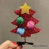 ヘアアクセサリークリスマスアドベントリトルハットヘアピンかわいいエルクスノーフレークデコレーションヘッドウェアの子供たちのための女の子