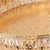 Zestawy naczyń stołowych Domowe taca Kreatywne vintage owoce stół stół przekąski żelazne pudełko do przechowywania owalne złoty koszyk Dekor