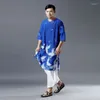 Vêtements ethniques Chinois traditionnel pour hommes Mâle Mandarin Collier Chemise Blouse Wushu Outfit Chine Tops TA369