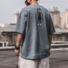 T-shirts hommes Summer Print T-shirt Hommes Demi-manches Tee-shirt Marque de mode Mode Streetwear Lâche Japon Style Oversize Top Hommes 230414