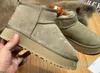 Austrália mini botas de plataforma mulher fundo grosso tornozelo pele quente bota de neve australiano fofo fuzz mule chinelos