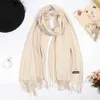 Scarves Winter Cashmere Women Scarf Female Luxury Brand Scarves Lady Tassel Bandana Women Solid Shl Wraps Foulard Tippet Pashmina YQ231114