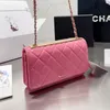 Kadın tasarımcı moda cc woc flep çanta buzağı deri altın harf metal donanım çapraz gövde omuz çanta lüks kart tutucu çanta cüzdan 6 renkler sac 20x13cm