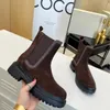 Foreign Trade 2023 Autumn and Winter New Genuine Leather Chelsea Boots Thick Sole Thick Heel Women's Short Boots Fashion Versatile Smoke Pipe Boots