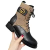 Designer feminino marrom plataforma tornozelo botas de couro preto botas de inverno das mulheres bota arredondada toe botas de lona