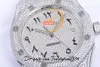 TWF tw15400 A3120 Relógio masculino automático totalmente gelado pavimentado com mostrador de diamante lado de aço com diamantes pulseira de dois tons Super Edition joias trustytime001Relógios