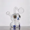 Cartoon Small Oil Dab Rigs Narghilè Bruciatore a olio in vetro da 14 mm Bong Perc Percolatore Becher Bong Tubi per l'acqua con tubo per bruciatore a olio in vetro maschio