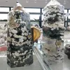 Estatuetas decorativas de peixe natural Ocean Ocean Jasper Coluna Sea Jade Pedras de Cristal e Minerais Grande Tower Living Design Feng