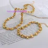 Stainless Steel Coffee Bean Chain Necklaces Tarnish Free Jewelry 18K Gold Plated Coffee Bean Chain Bracelets for Men Women