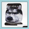 Designer Masks Cartoon Puppy Pet Dog Husky Expression Cotton Face Mask Er Adt Teen With Ear Slits Washable Reusable Fancy Dress Part Dhodh